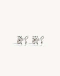 BY CHARLOTTE SILVER FOREVER MORE BOW STUD EARRING