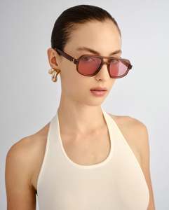 Eyewear: LUV LOU THE BANKS CRYSTAL BURGUNDY