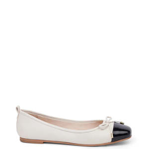 KATHRYN WILSON AUDREY BALLET STONE CALF/BLACK PATENT