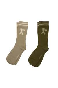 KAREN WALKER RUNAWAY GIRL SOCK 2 PACK SAGE/OLIVE
