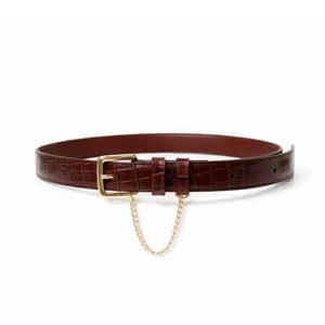 Kathryn Wilson: KATHRYN WILSON CLASSIC BELT CHOCOLATE CROC