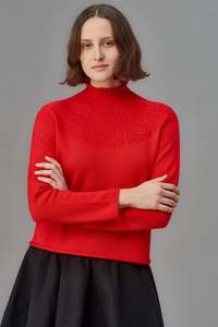 STANDARD ISSUE MERINO MOCK NECK SWEATER RIBBON