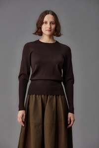 STANDARD ISSUE MERINO LONG RIB SWEATER UMBER