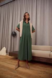 MARLOW STRAND DRESS FOREST