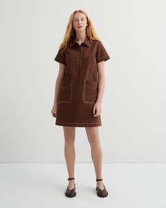 Dresses Jumpsuits: KOWTOW FOUNDATION DRESS BROWN DENIM