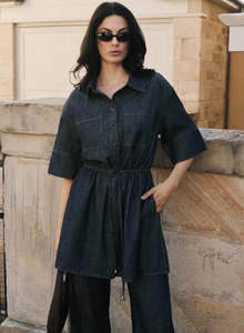 ESMAEE BOWERY DENIM DRESS INGIDO