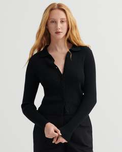 Knitwear: KOWTOW MANUSCRIPT TOP BLACK