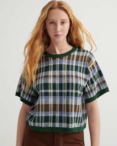 KOWTOW CHEQUERED TEE FOREST