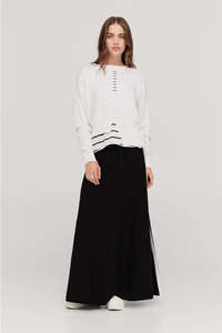 TAYLOR COMPLACENT SKIRT BLACK IVORY