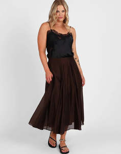 STORM FULL DETAIL MIDI SKIRT COCOA