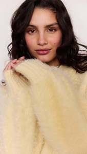 MINK PINK LOLA FLUFFY KNIT JUMPER BUTTER