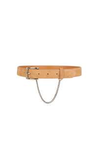 KAREN WALKER RIDER LEATHER BELT LIGHT TAN
