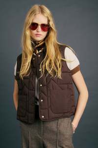 KAREN WALKER QUILTED DRIFT VEST CHOCOLATE