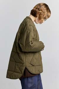 KAREN WALKER QUILTED MONOGRAM JACKET DARK OLIVE