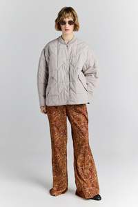 KAREN WALKER QUILTED MONOGRAM JACKET ECRU