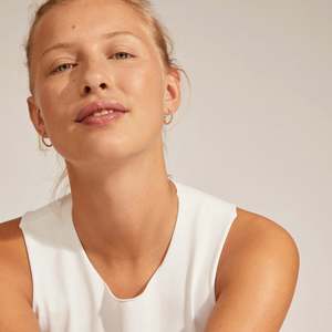 PILGRIM GOLD EBNA MEDIUM CRYSTAL HOOP EARRINGS