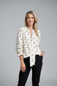 NES ESME TOP IVORY POLKA DOT