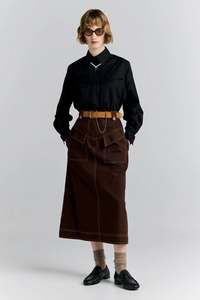 KAREN WALKER WAYFAIR SKIRT CHOCOLATE