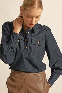 ZOE KRATZMANN RESONATE TOP DARK DENIM