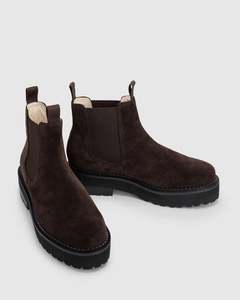 Boots: CHAOS & HARMONY QUEENS BOOT BITTER CHOC SUEDE