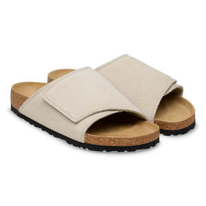 Flats: BIRKENSTOCK SOLANA SUEDE OYSTER (REGULAR)