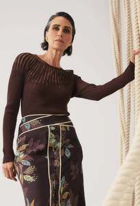 Once Was: ONCE WAS RHIANNON KNIT TOP MOCHA