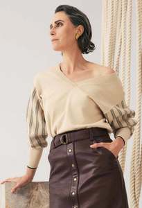 Once Was: ONCE WAS ELSIE KNIT CREAM BRAID