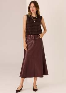 Pol: POL CARMEL STRIPED VEST CHOC/MERLOT