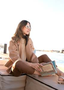 POL COHEN CROPPED WOOL COAT CAMEL