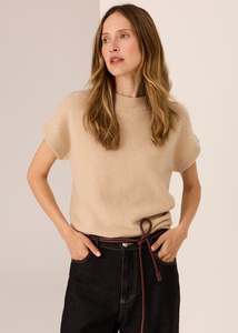 POL ASTOR KNIT TOP PEBBLE