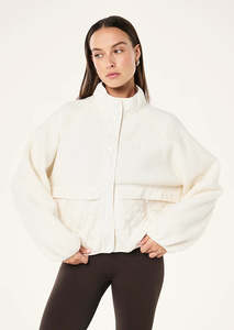 P.E NATION TECHNIQUE QUILT JACKET WHISPER WHITE