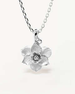 Jewellery 1: BY CHARLOTTE SILVER BIRTH FLOWER NECKLACE NARCISSUS - DECEMBER