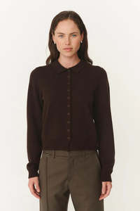 Knitwear: ROWIE CELIA MERINO KNIT CARDIGAN