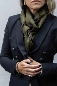 Scarves: DARK HAMPTON THE YORKE WOOL SILK SCARF
