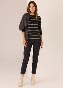 POL TATE HENLEY CHARCOAL/WHITE