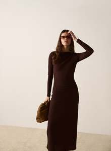 ESMAEE LULEA MIDI DRESS COFFEE