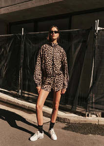 Jackets Coats: P.E NATION LINEAR JACKET LEOPARD/BLACK