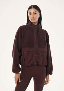 P.E NATION TECHNIQUE QUILTED JACKET MAHOGANY