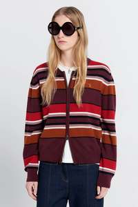 KAREN WALKER ELODIE CARDIGAN POPPY STRIPE