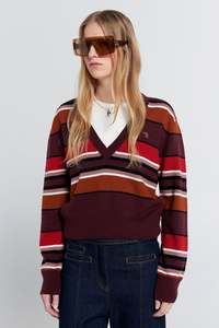 KAREN WALKER COLETTE SWEATER POPPY STRIPE