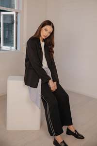 Bottoms: MARLOW LEGION SIDE STRIPE PANT BLACK/WHITE