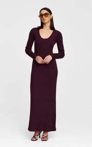 Dresses Jumpsuits: KINNEY CELESTE KNIT DRESS CHOC MARLE