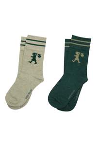 KAREN WALKER RUNAWAY GIRL SOCKS 2 PACK DARK GREEN/SAGE