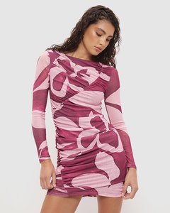 MON RENN PETA MINI DRESS PAINTERLY FLORAL