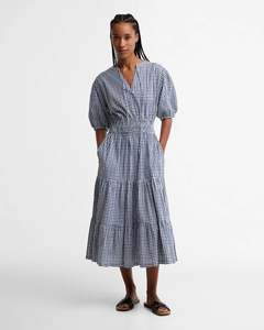 BARBOUR ASHWELL MIDI DRESS MULTI GINGHAM