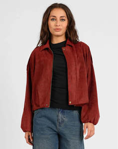 STORM FAUX SUEDE JACKET RUST