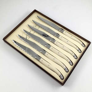 Decorate Your Home: Steak Knives Gift Box - Ivory