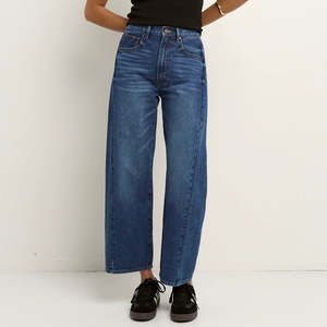 Varsity Forward Seam Barrel Jeans - Deep Blue