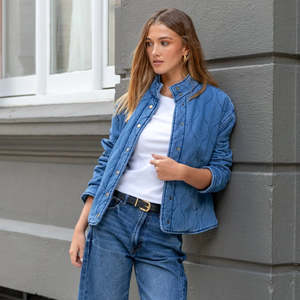 Wear: Apex Collared Quilted Jacket - Storm Blue