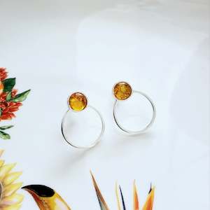 Betty Earrings - Onyx & Amber
